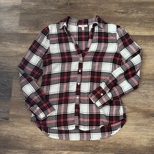 Plaid Button-Up Shirt
